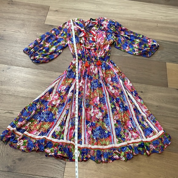 Diane Freis Vintage Floral Printed Midi Dress Size Medium - Picture 9 of 14